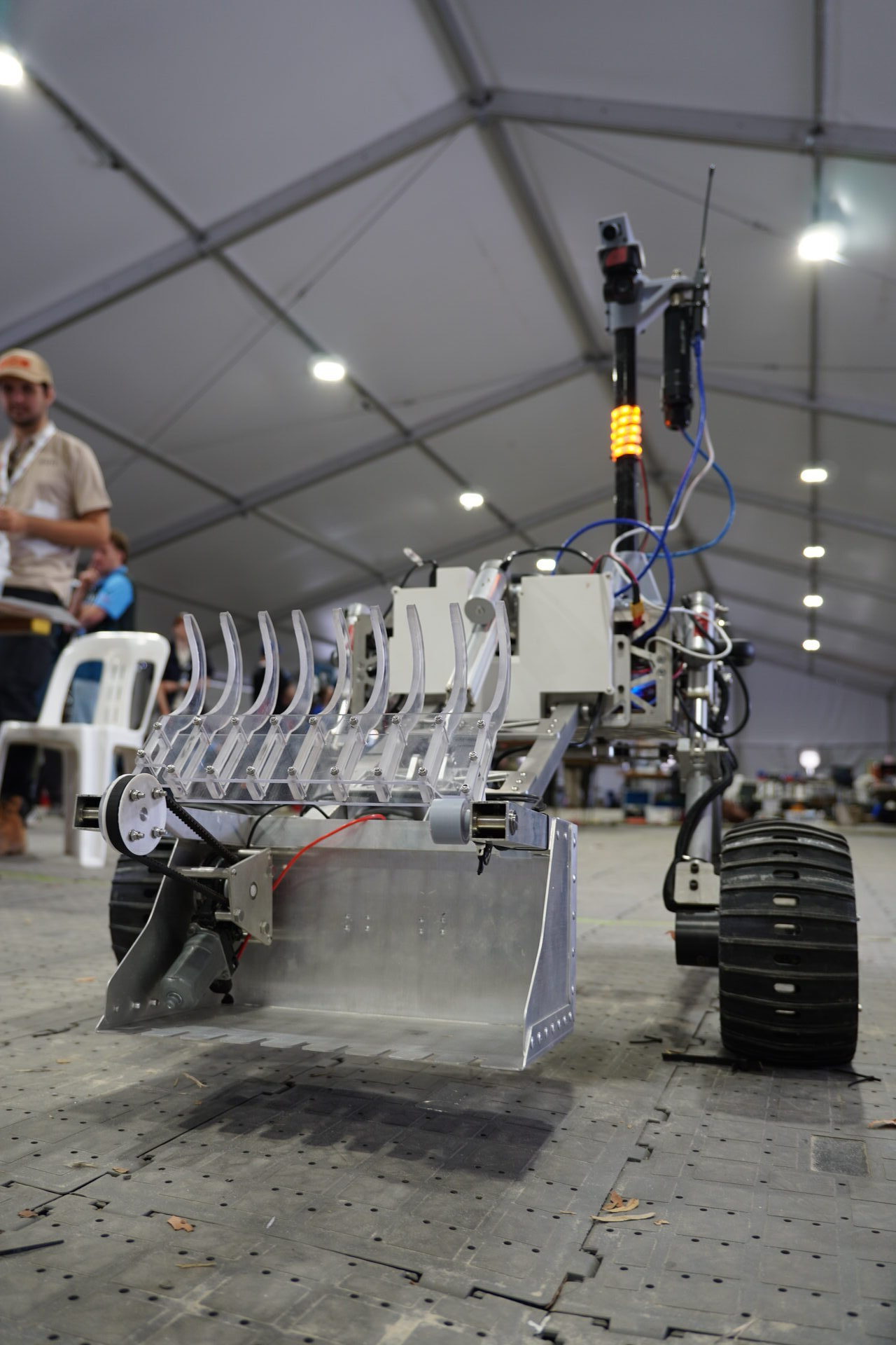 Excavation payload on rover before competition task